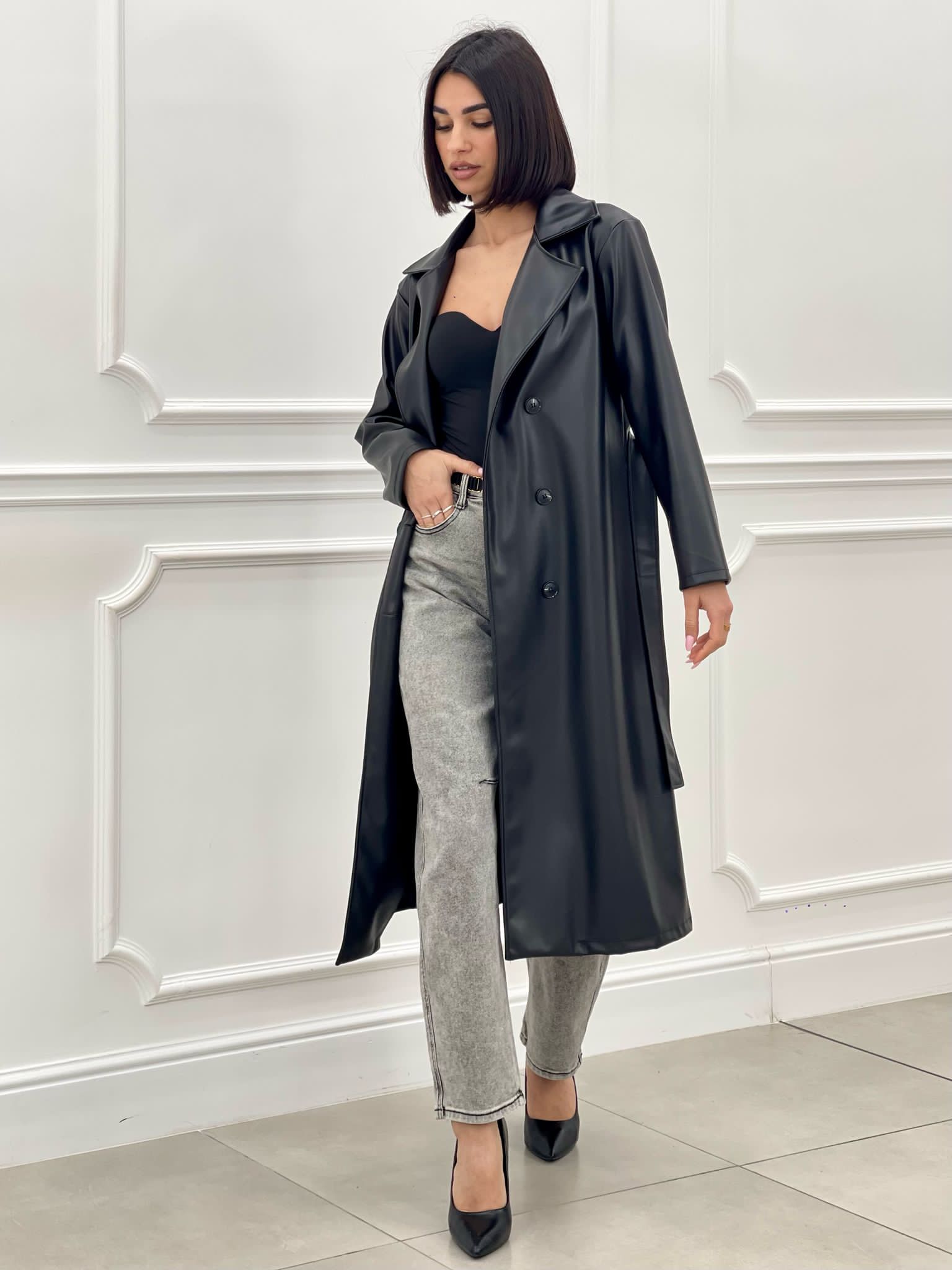 TRENCH ECOPELLE DOPPIO PETTO NEW SS25