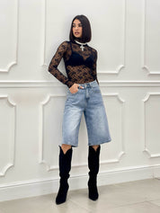 BERMUDA DENIM CON STRASS NEW SS25