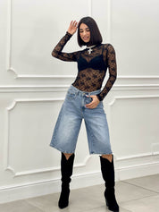 BERMUDA DENIM CON STRASS NEW SS25