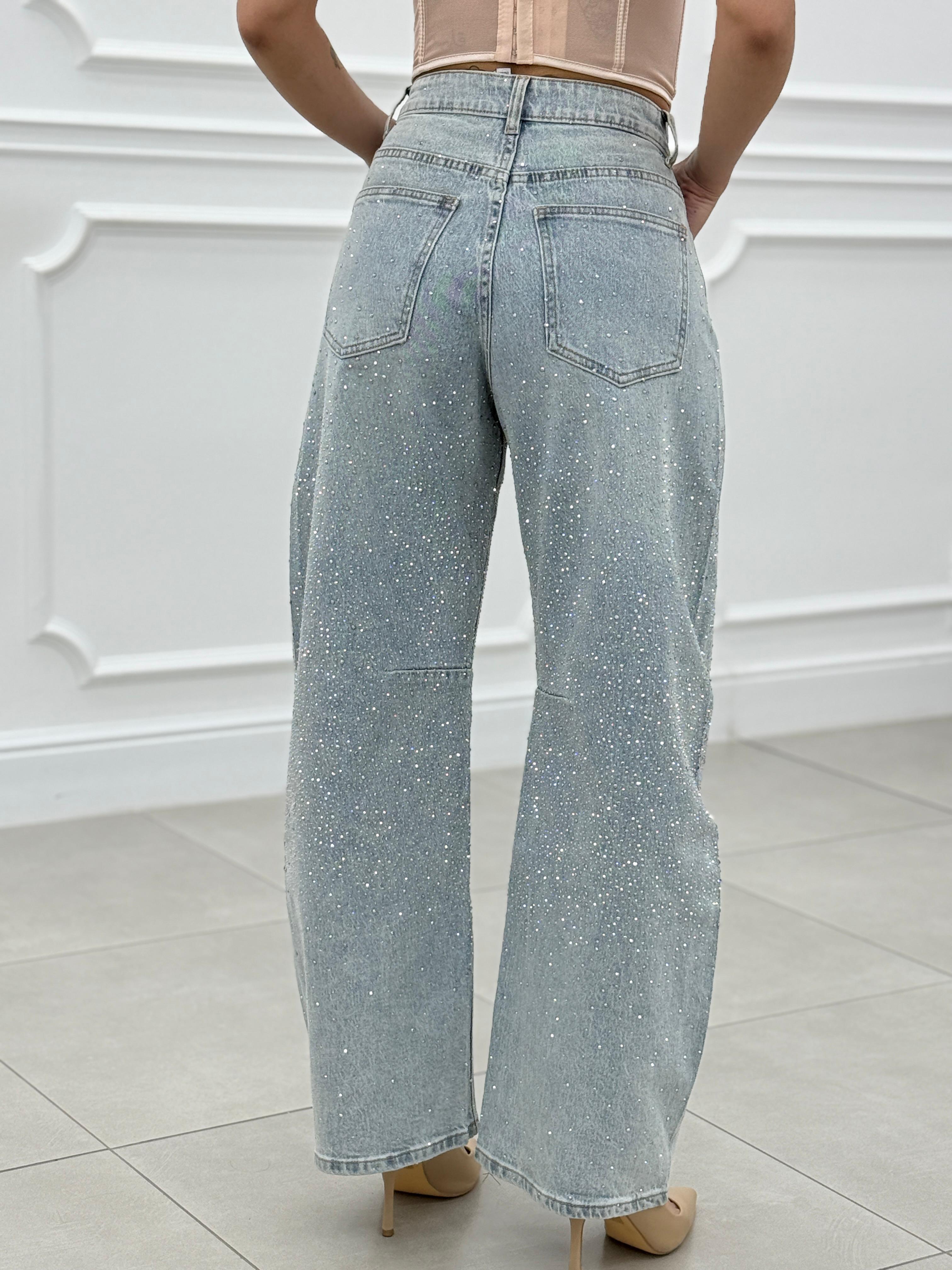 JEANS BALLOON CON STRASS NEW SS25