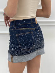 GONNA DENIM CON STRASS E RISVOLTO NEW SS25