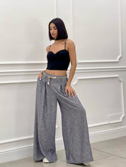 PANTALONE FIAMMATO CON CINTURA NEW SS25