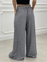 PANTALONE FIAMMATO CON CINTURA NEW SS25