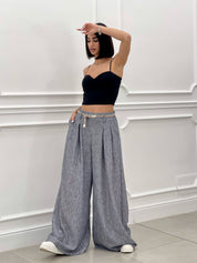 PANTALONE FIAMMATO CON CINTURA NEW SS25