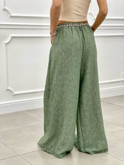 PANTALONE FIAMMATO CON CINTURA NEW SS25