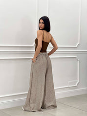 PANTALONE FIAMMATO CON CINTURA NEW SS25