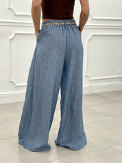 PANTALONE FIAMMATO CON CINTURA NEW SS25