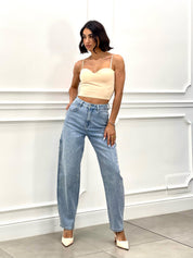 JEANS CARGO CON STRASS NEW SS265