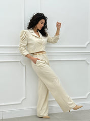 COORDINATO GIACCA CROP E PANTALONE NEW SS25