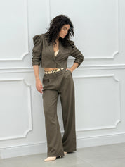 COORDINATO GIACCA CROP E PANTALONE NEW SS25