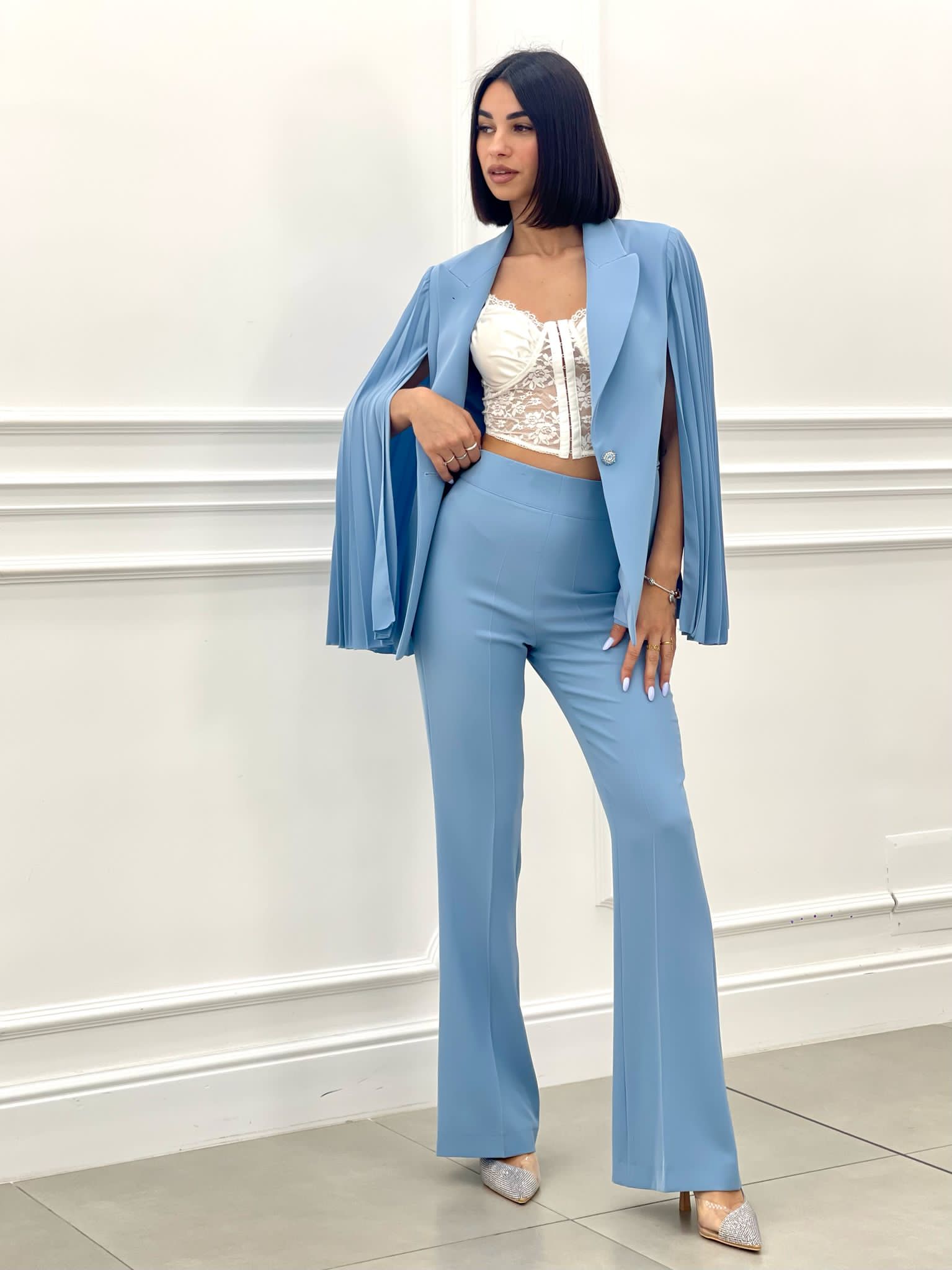 TAILLEUR MANICHE PLISSET TOP QUALITY NEW SS25