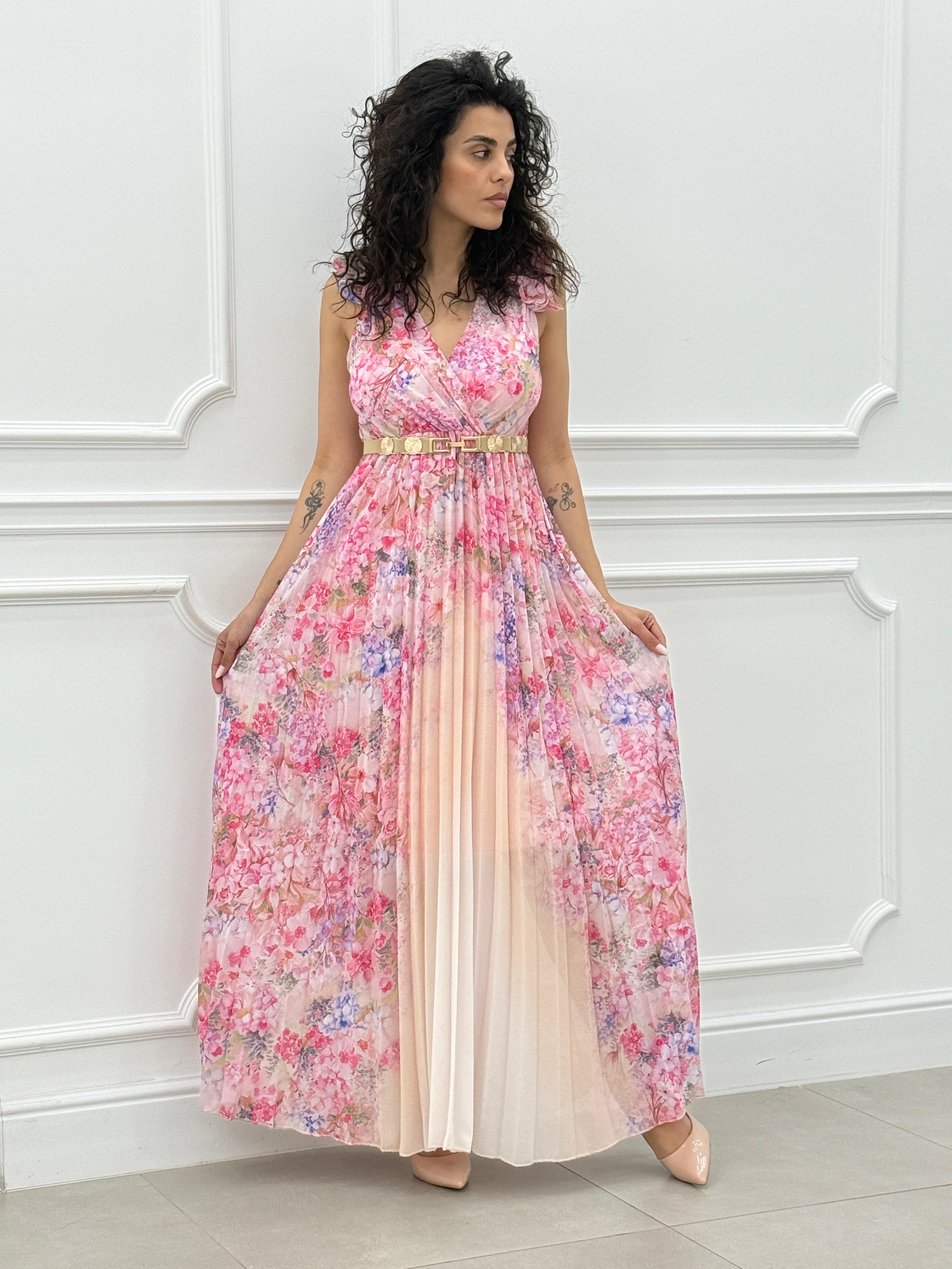 DRESS FLOREAL CON ROUCHE NEW SS25
