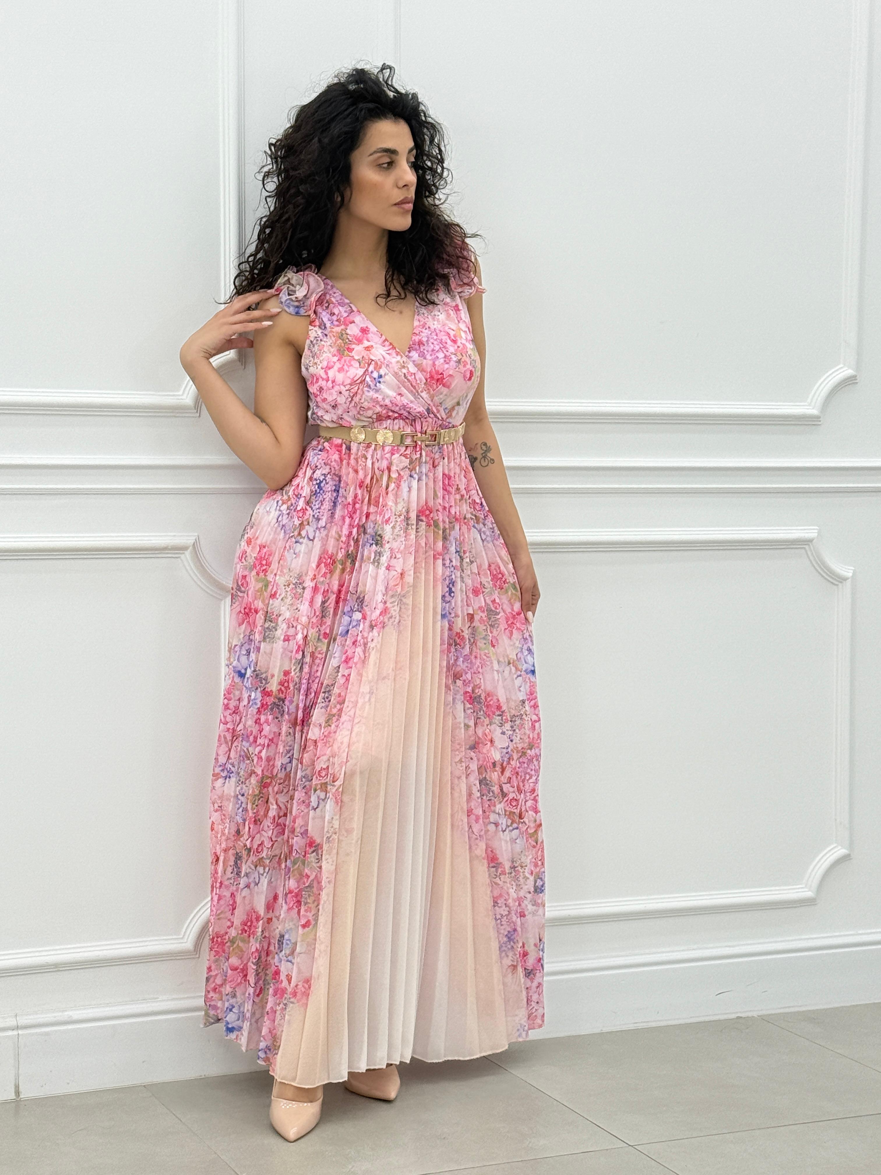 DRESS FLOREAL CON ROUCHE NEW SS25