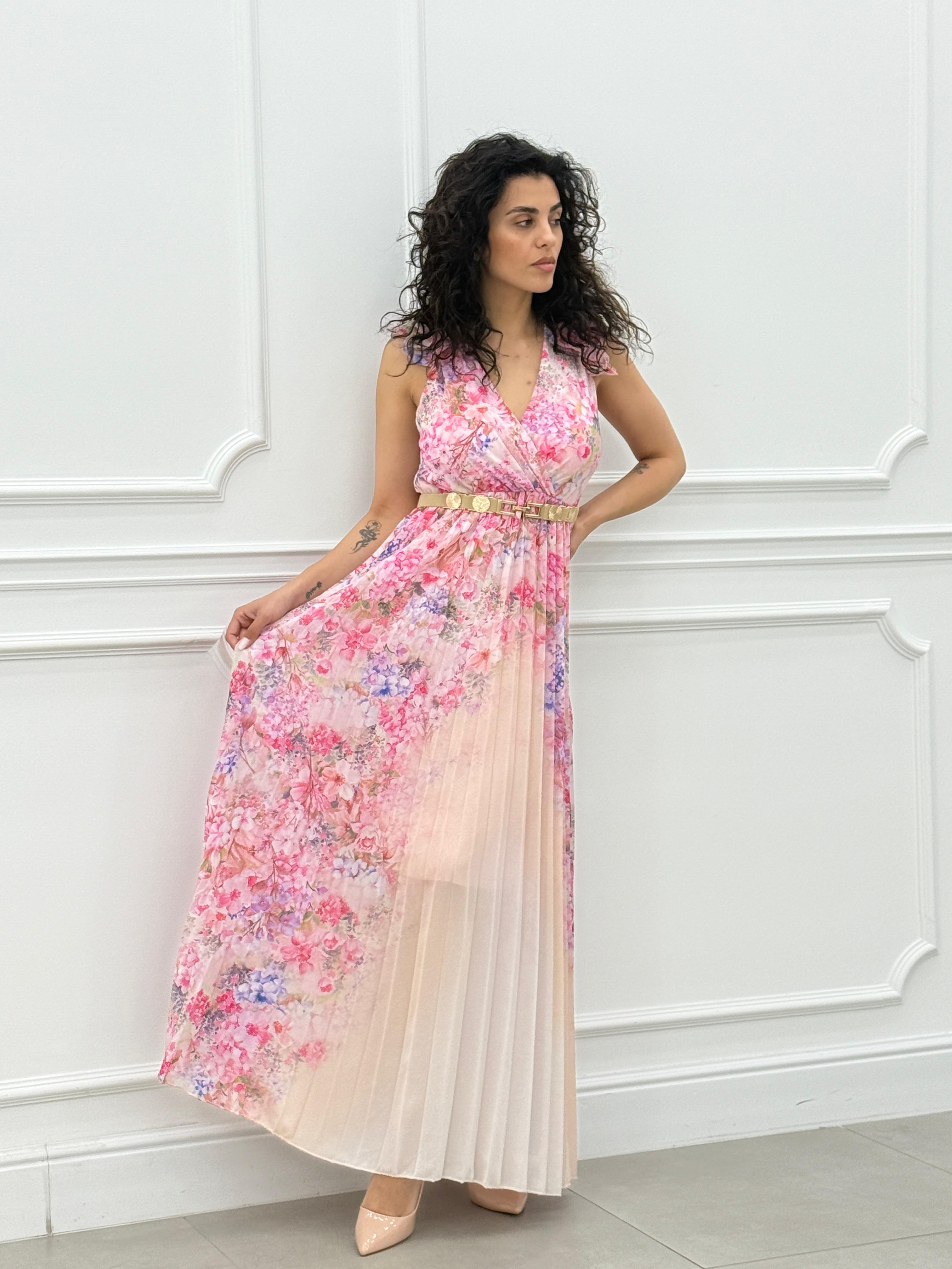 DRESS FLOREAL CON ROUCHE NEW SS25