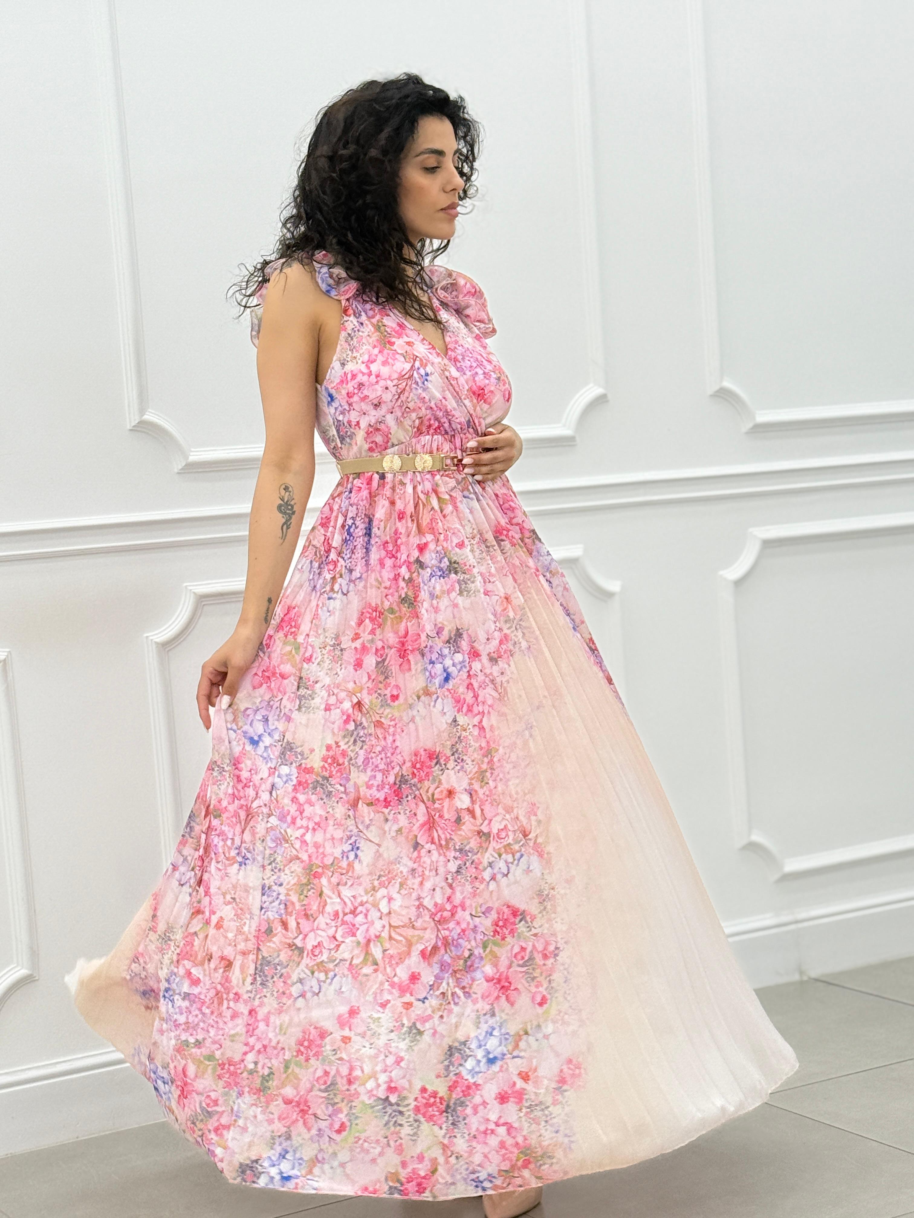 DRESS FLOREAL CON ROUCHE NEW SS25