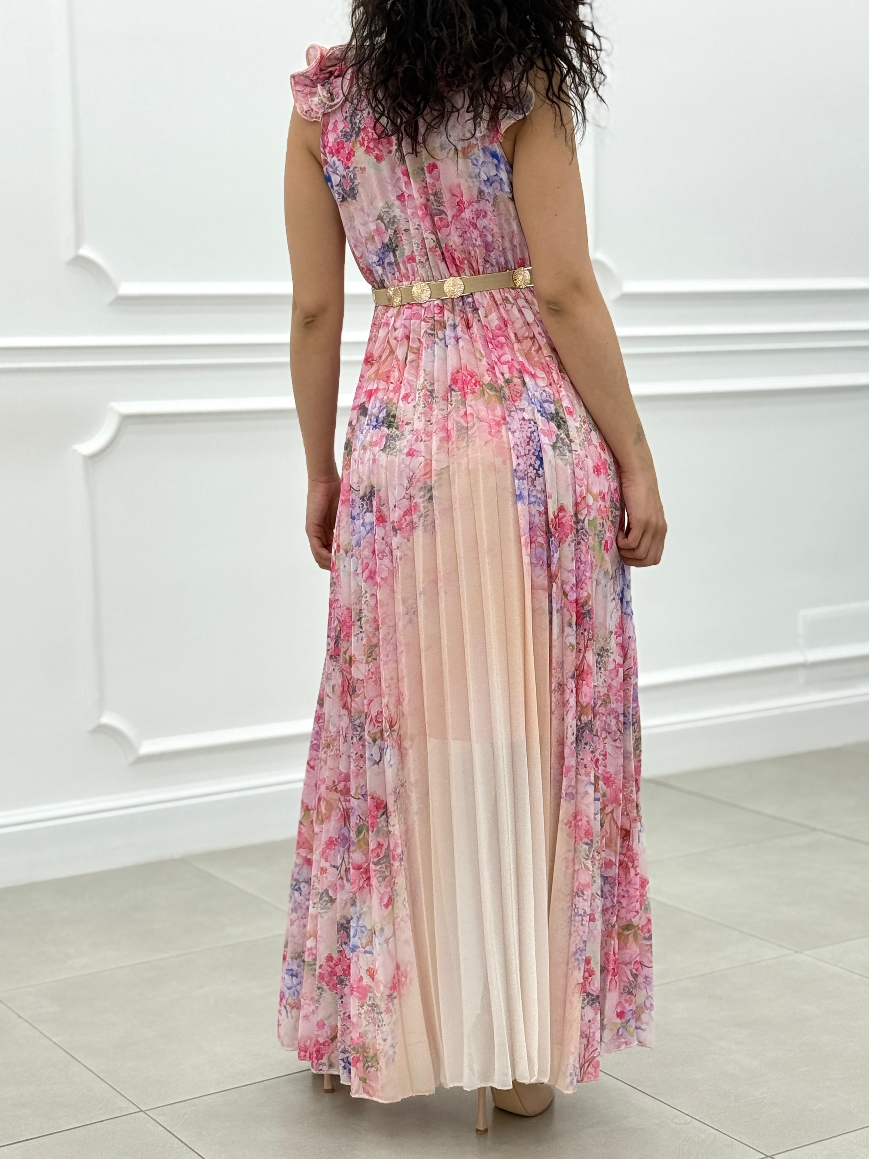 DRESS FLOREAL CON ROUCHE NEW SS25