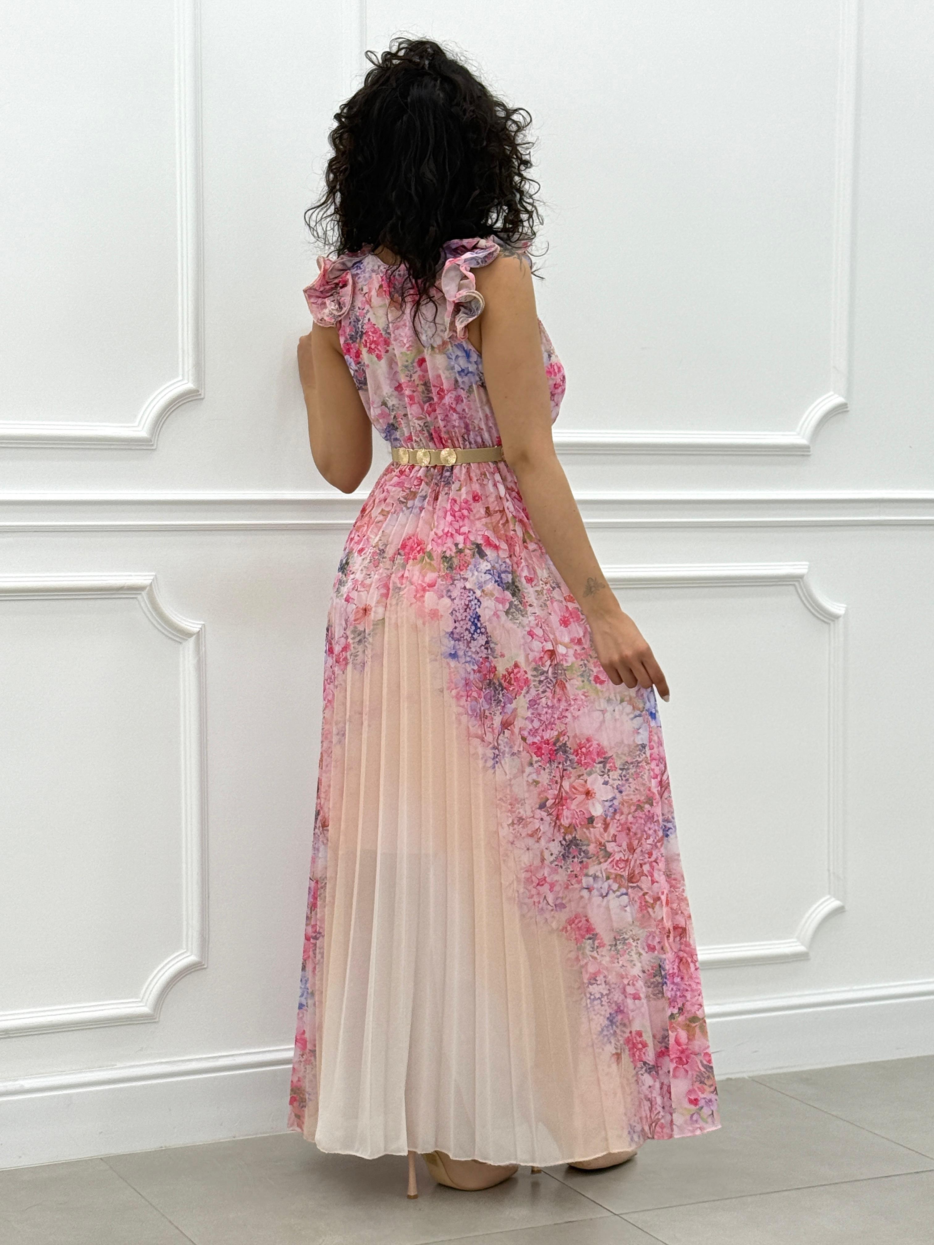 DRESS FLOREAL CON ROUCHE NEW SS25