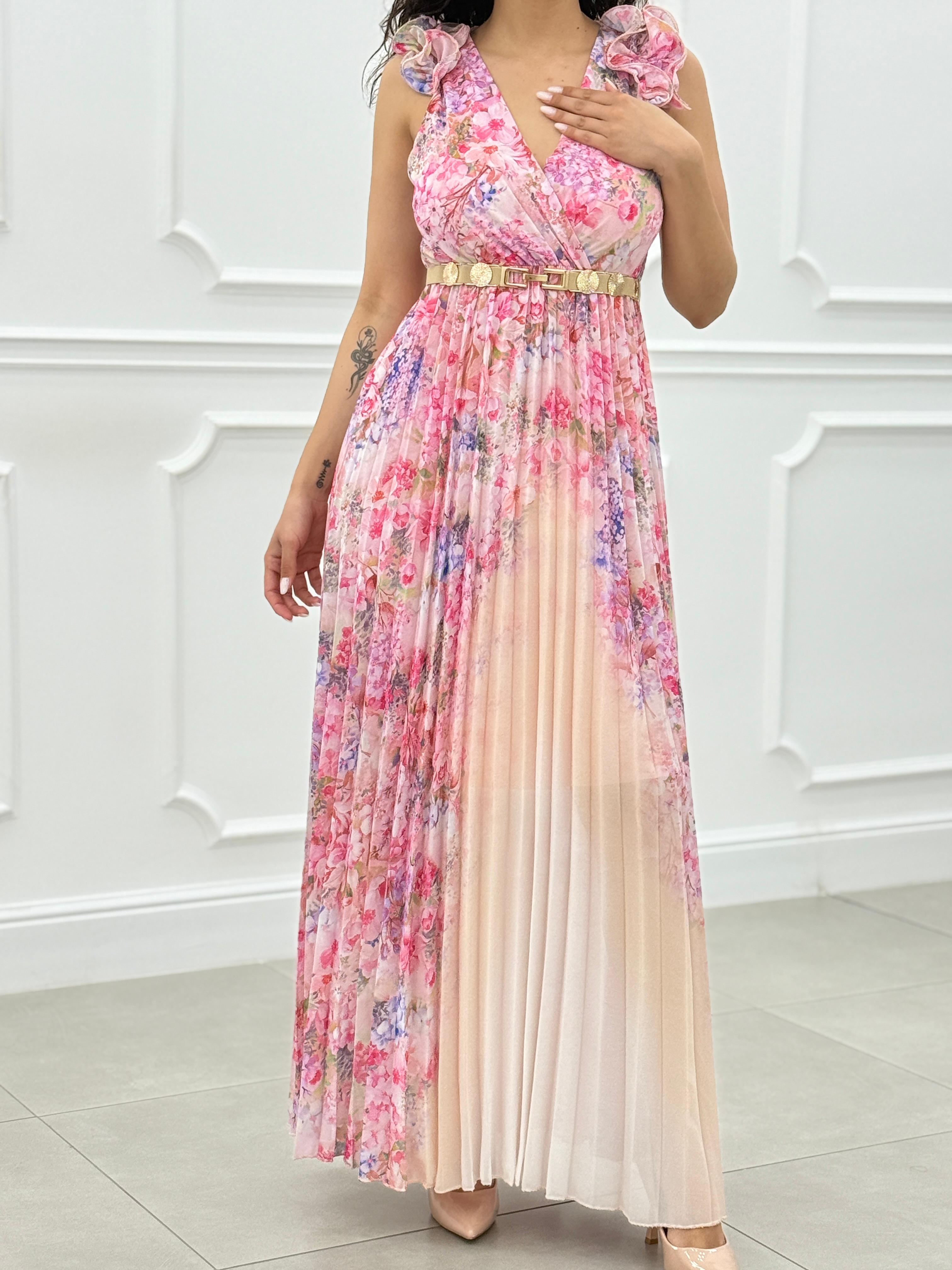 DRESS FLOREAL CON ROUCHE NEW SS25