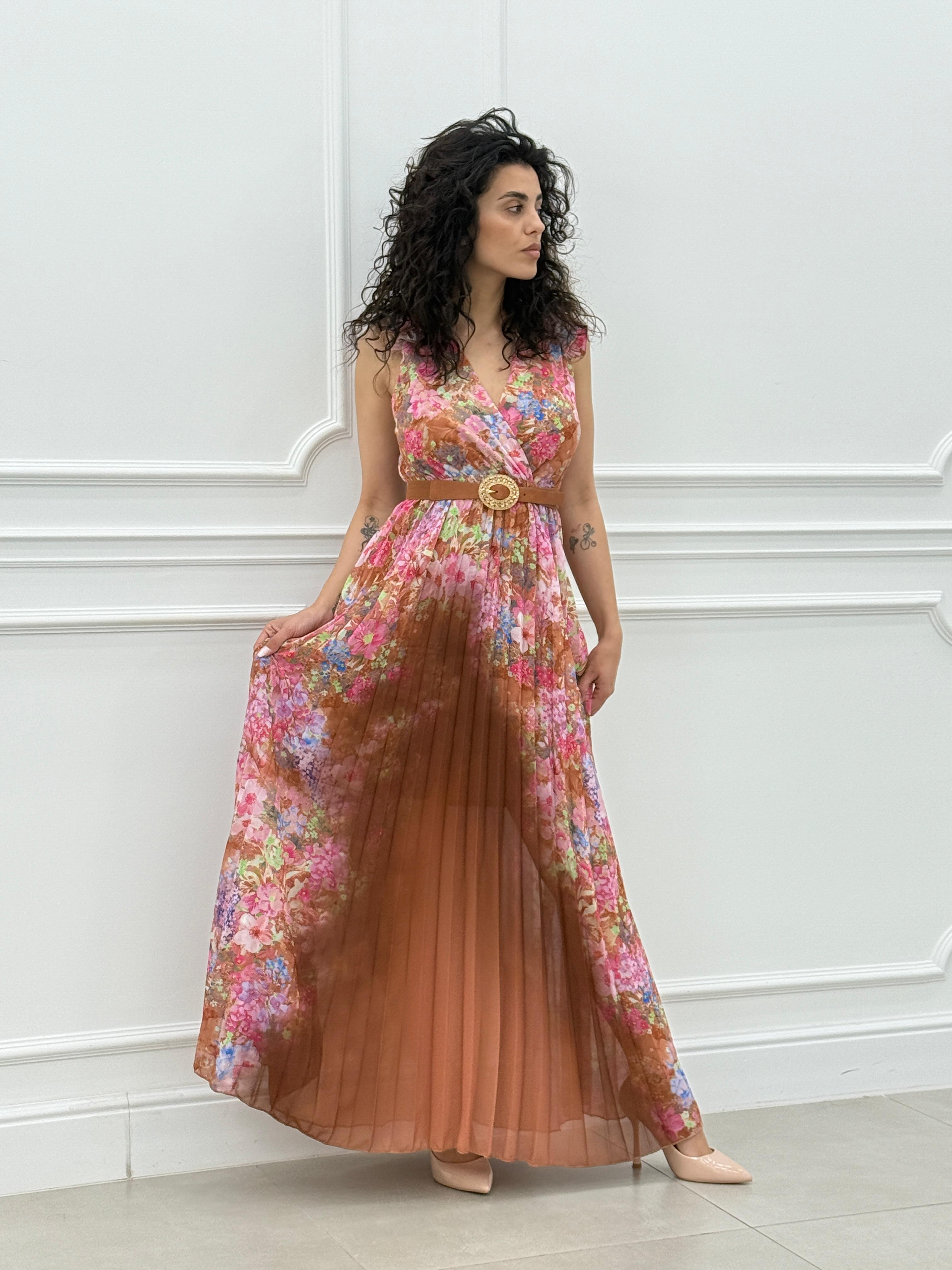 DRESS FLOREAL CON ROUCHE NEW SS25