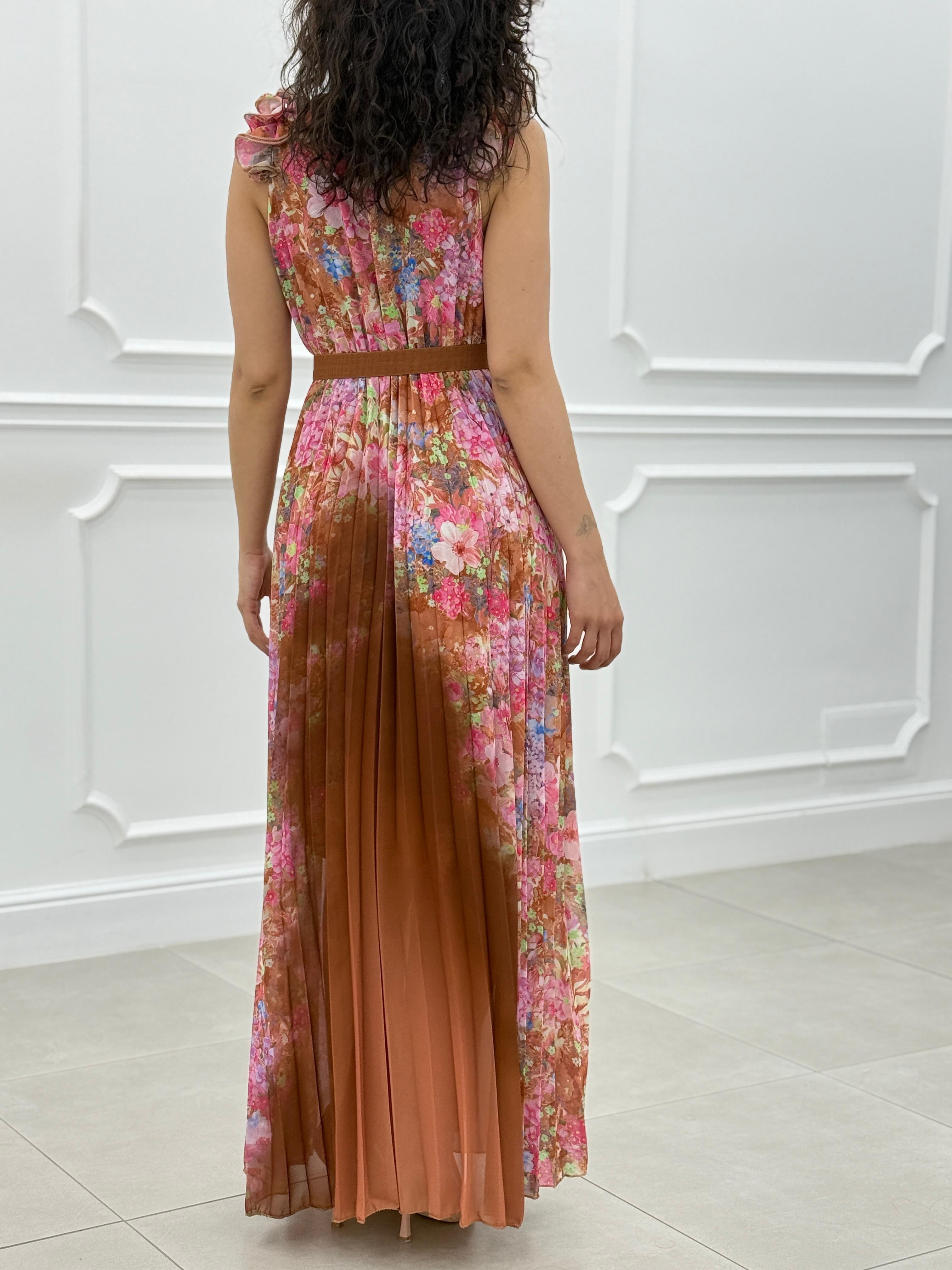DRESS FLOREAL CON ROUCHE NEW SS25