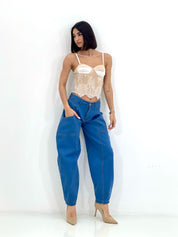 JEANS BALLOON CON CUCITURE NEW SS25