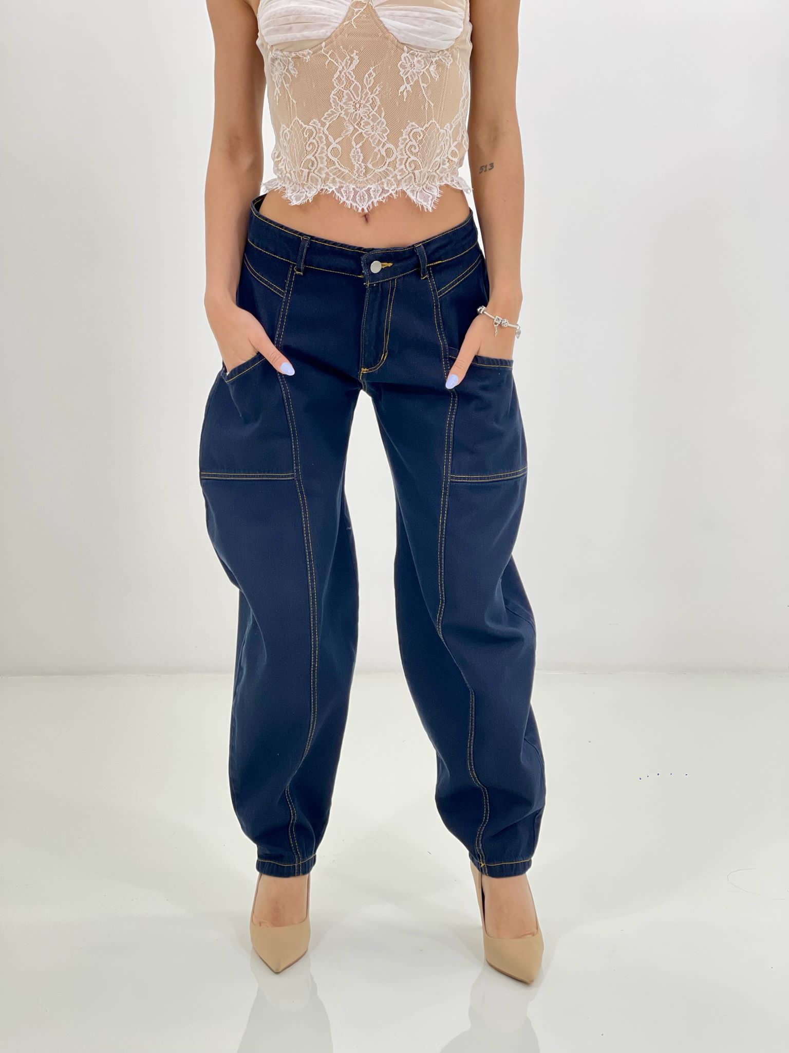 JEANS BALLOON CON CUCITURE NEW SS25