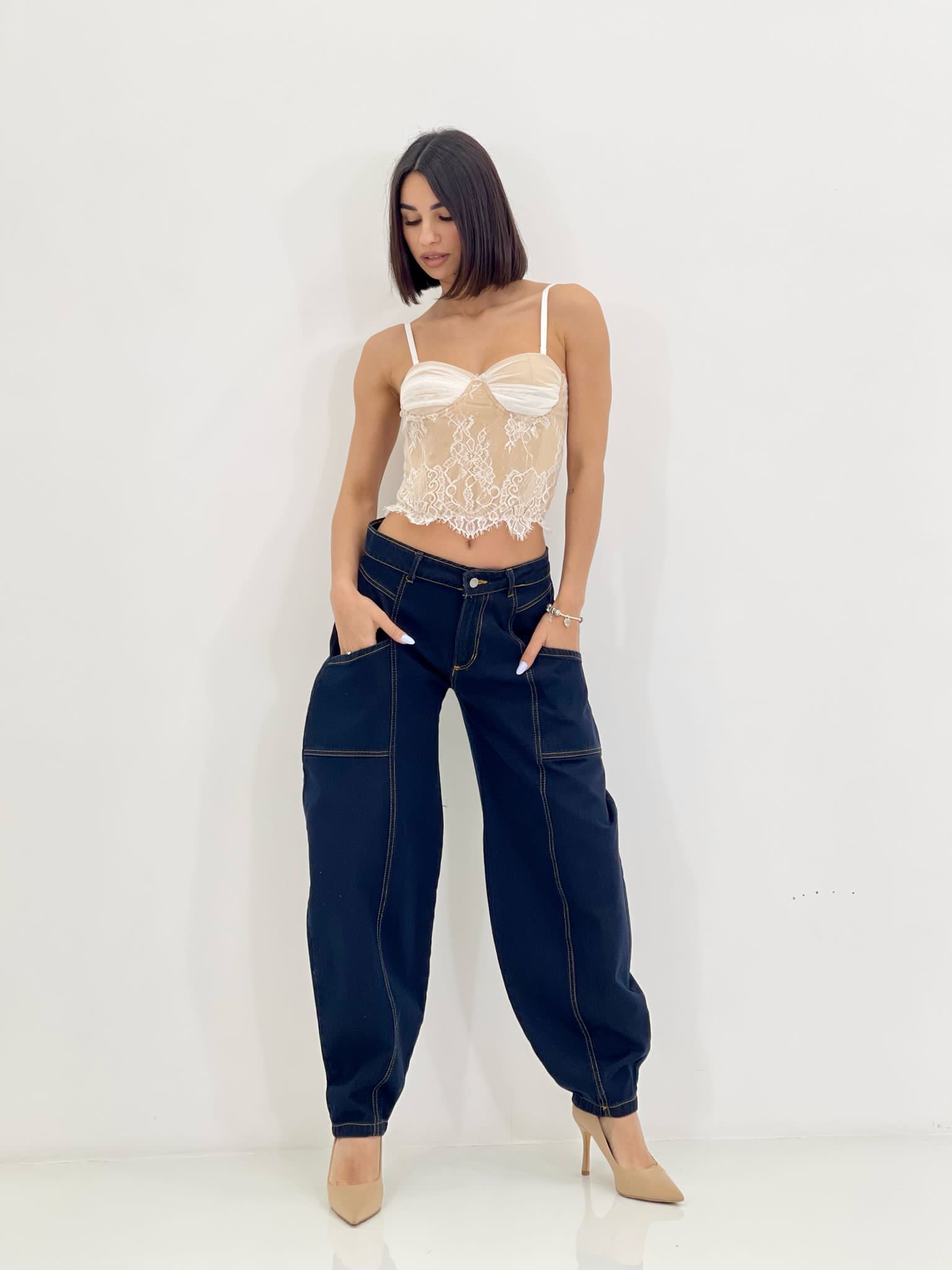 JEANS BALLOON CON CUCITURE NEW SS25