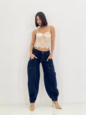 JEANS BALLOON CON CUCITURE NEW SS25