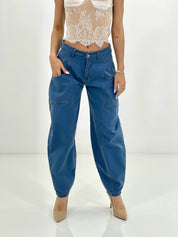 JEANS BALLOON CON CUCITURE NEW SS25