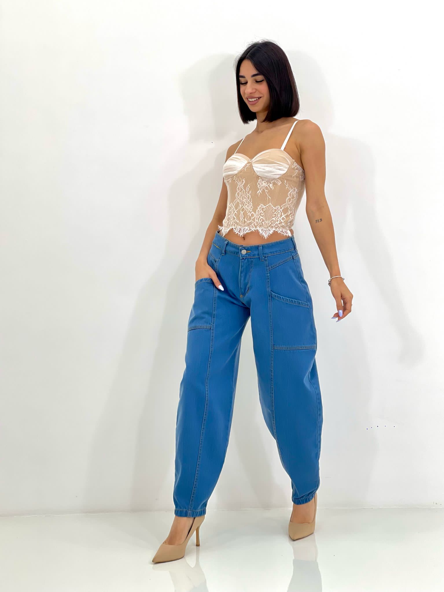JEANS BALLOON CON CUCITURE NEW SS25