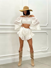 COORDINATO SHORTS E TOP PIZZO SAN GALLO NEW SS25