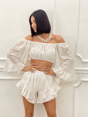 COORDINATO SHORTS E TOP PIZZO SAN GALLO NEW SS25