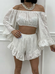 COORDINATO SHORTS E TOP PIZZO SAN GALLO NEW SS25
