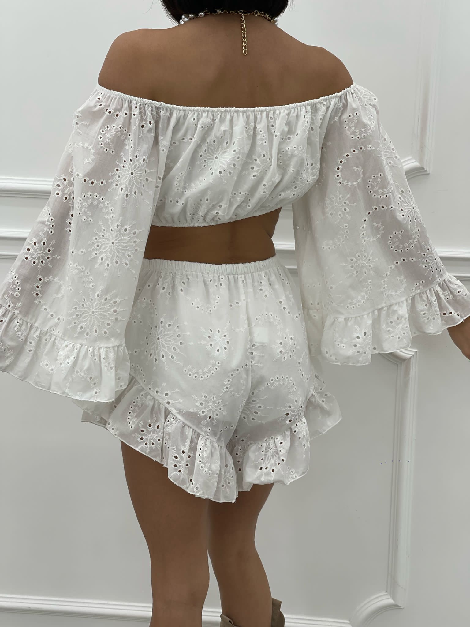 COORDINATO SHORTS E TOP PIZZO SAN GALLO NEW SS25