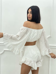 COORDINATO SHORTS E TOP PIZZO SAN GALLO NEW SS25