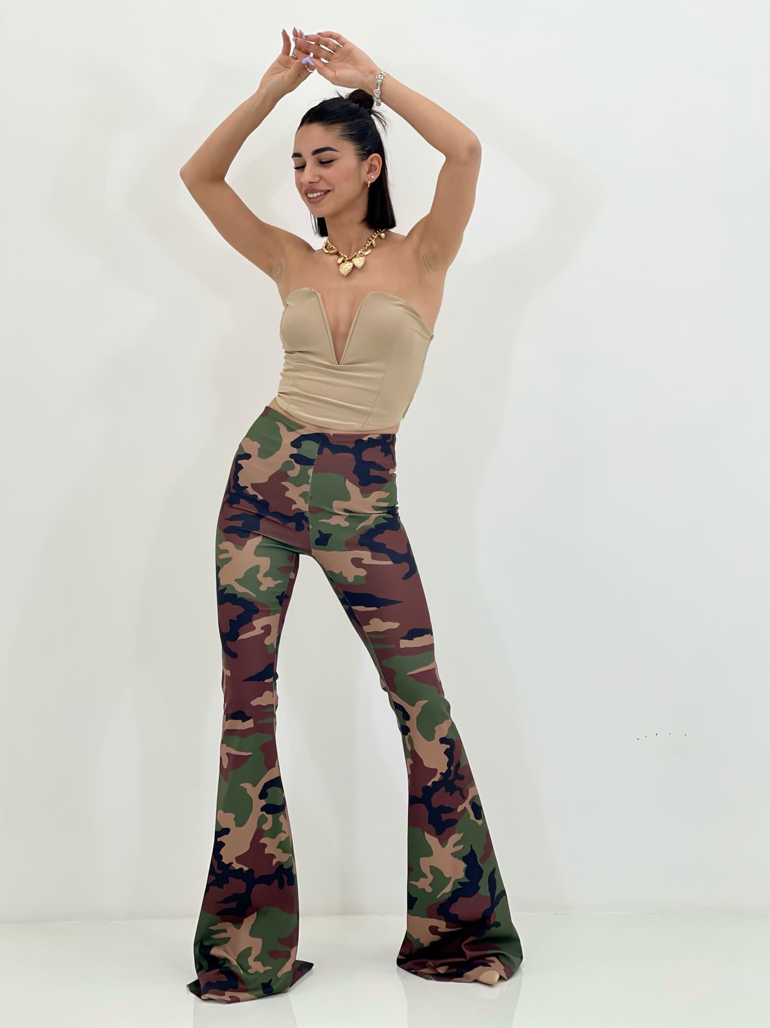 PANTALONE ZAMPA FANTASIA CAMOUFLAGE NEW SS25