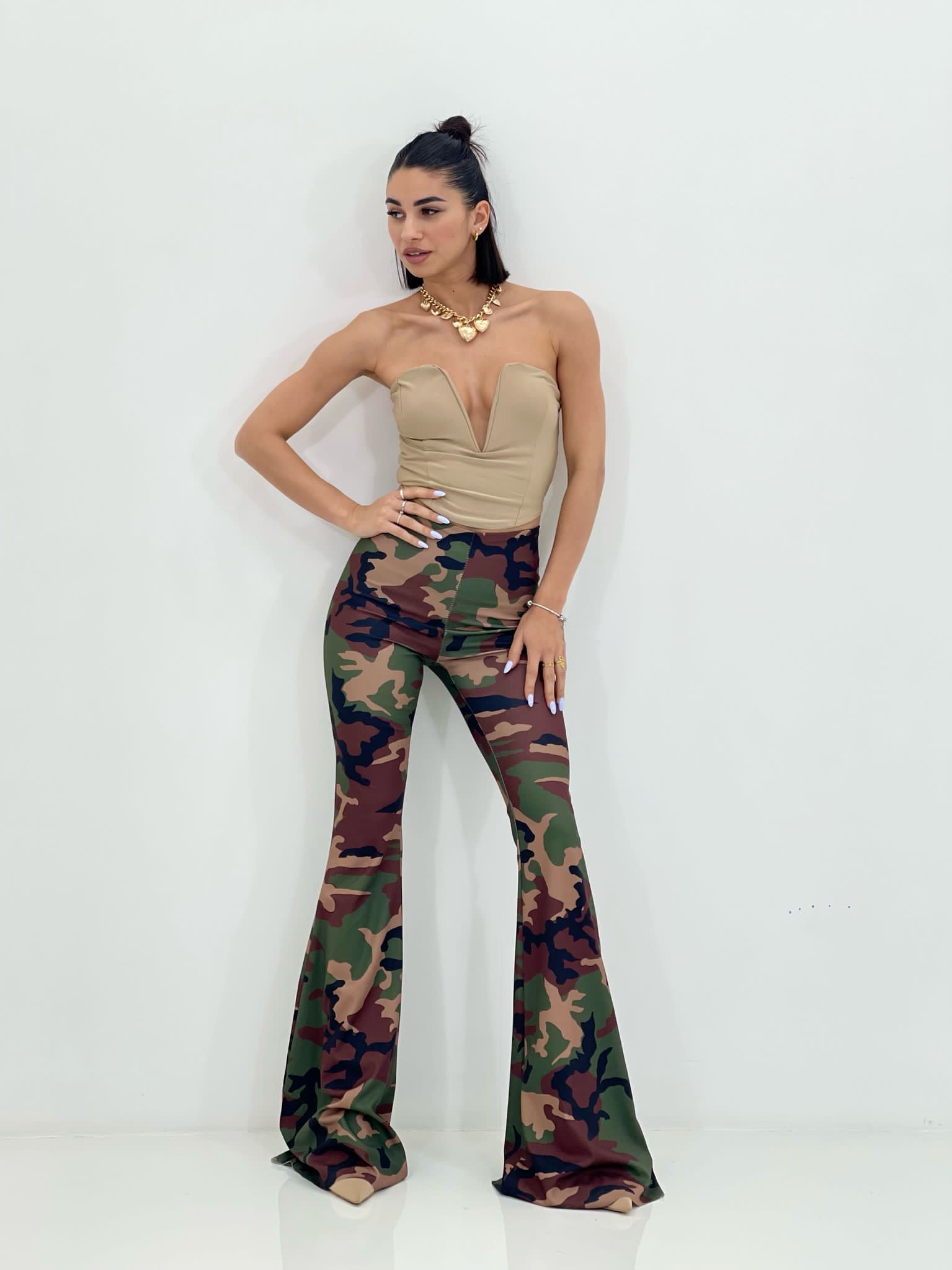 PANTALONE ZAMPA FANTASIA CAMOUFLAGE NEW SS25