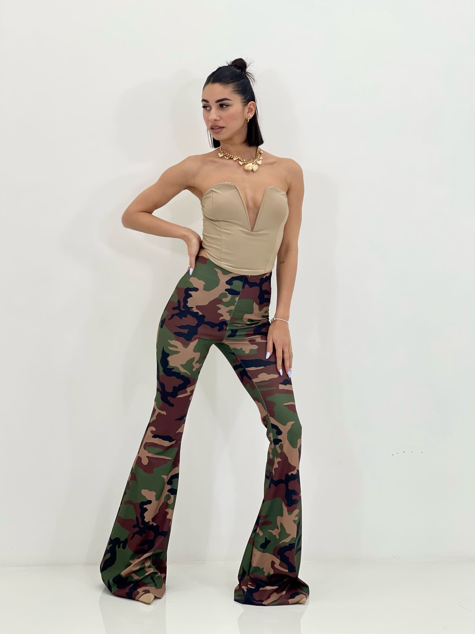 PANTALONE ZAMPA FANTASIA CAMOUFLAGE NEW SS25