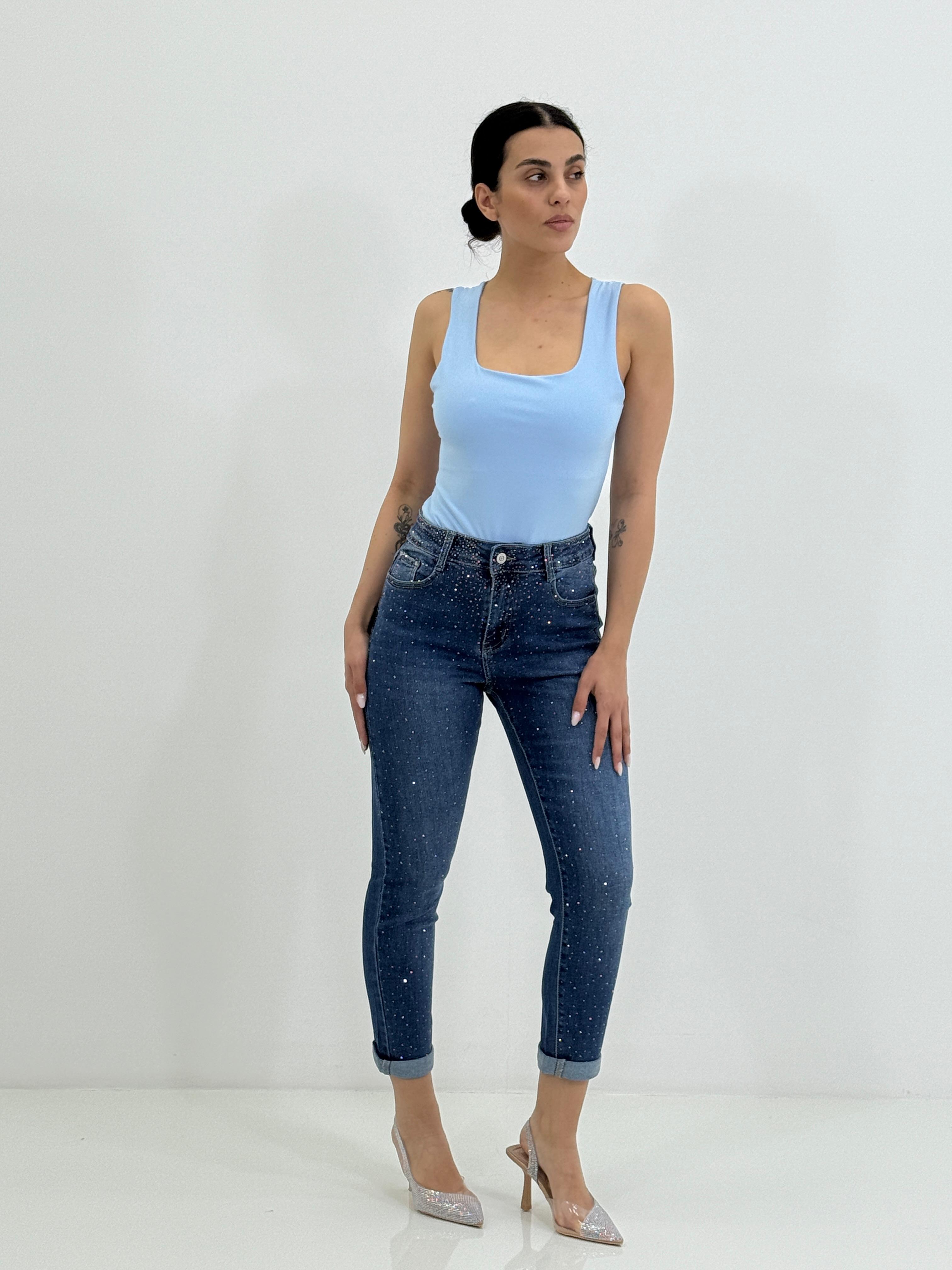JEANS SKINNY CON STRASS NEW SS25