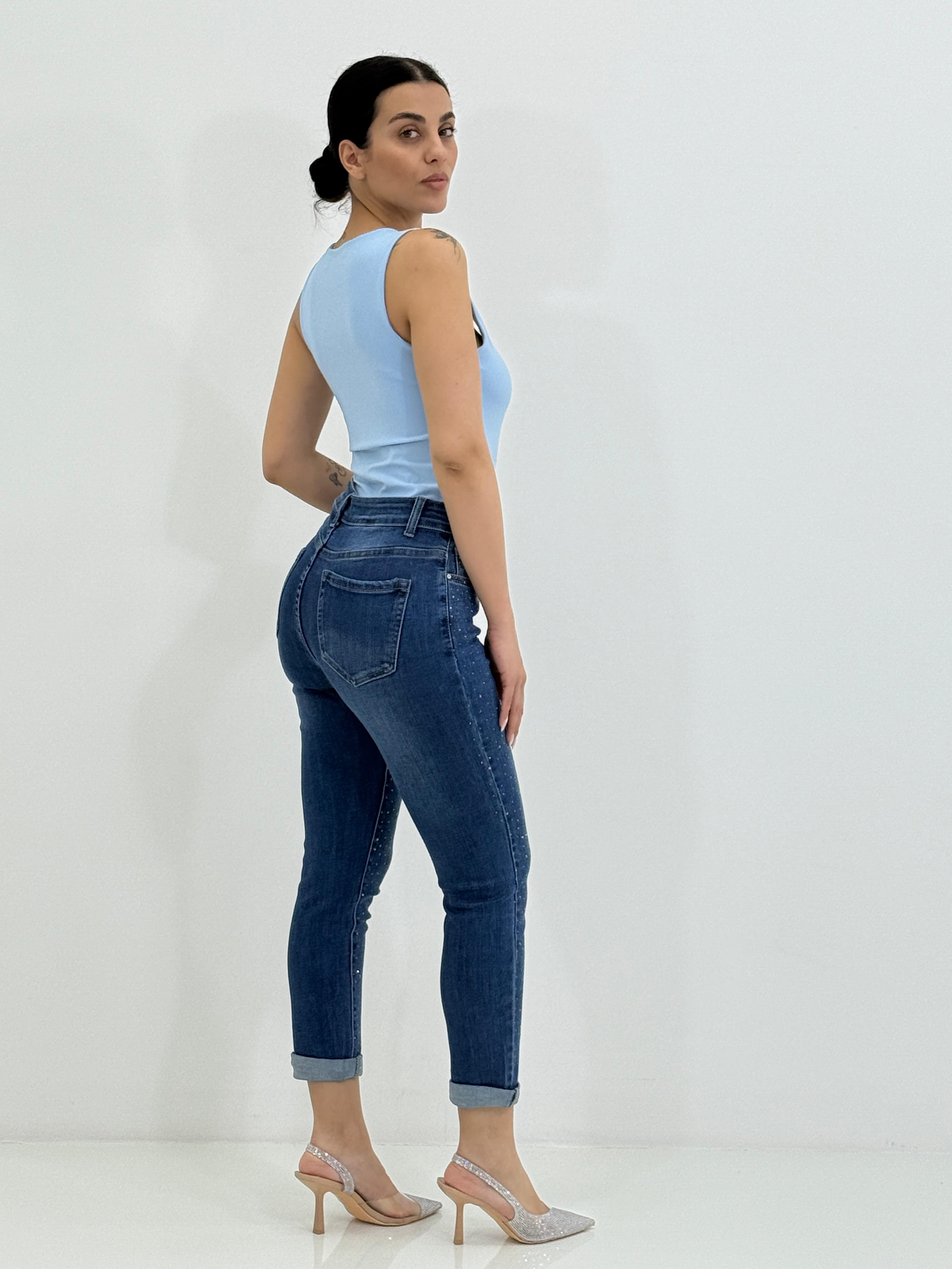 JEANS SKINNY CON STRASS NEW SS25