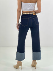 JEANS WIDE LEG CON RISVOLTO NEW SS25