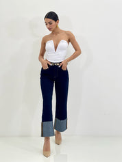 JEANS WIDE LEG CON RISVOLTO NEW SS25