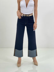 JEANS WIDE LEG CON RISVOLTO NEW SS25