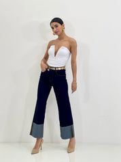 JEANS WIDE LEG CON RISVOLTO NEW SS25