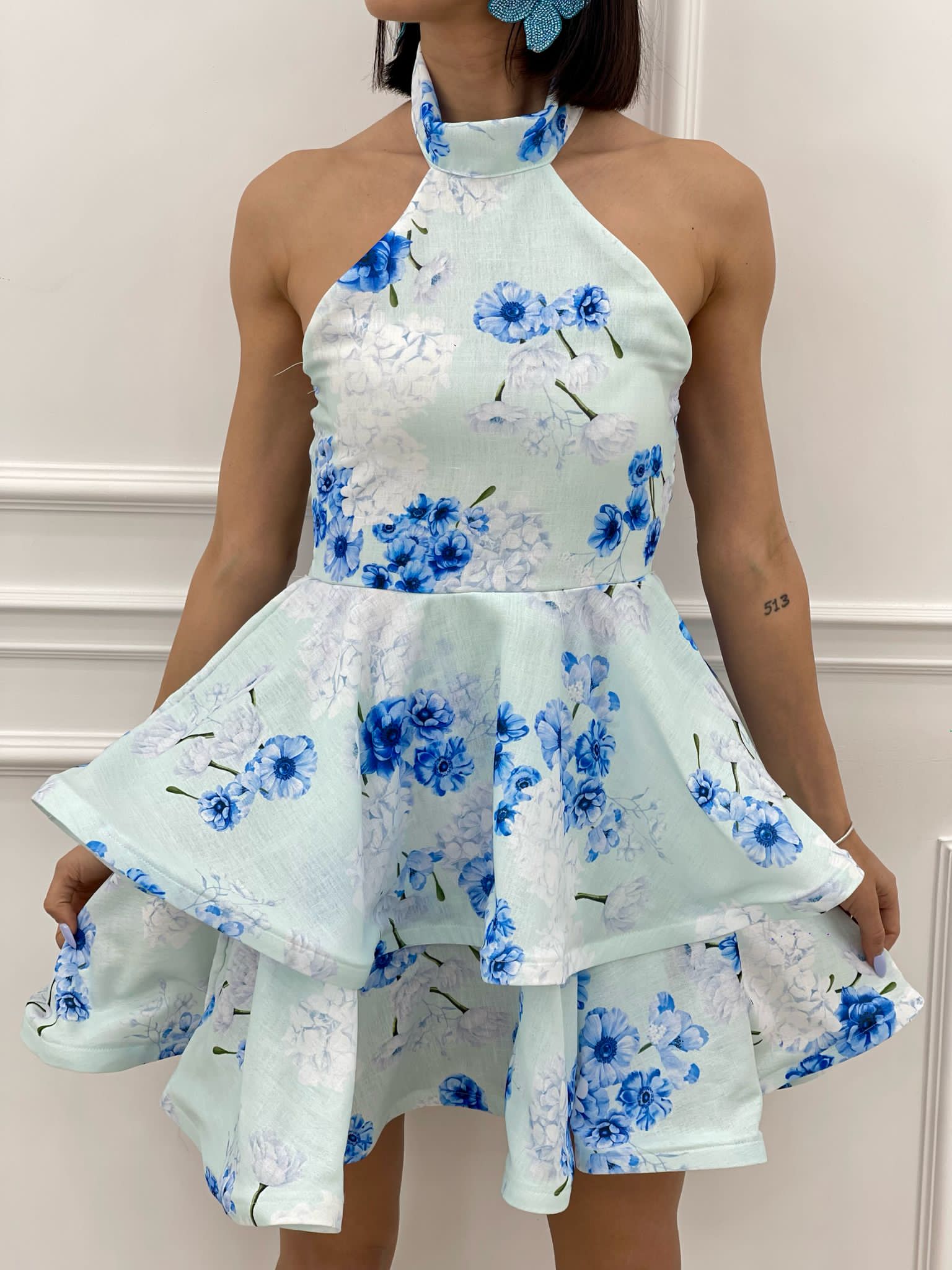 MINI DRESS FLOREAL CON BALZE NEW SS25