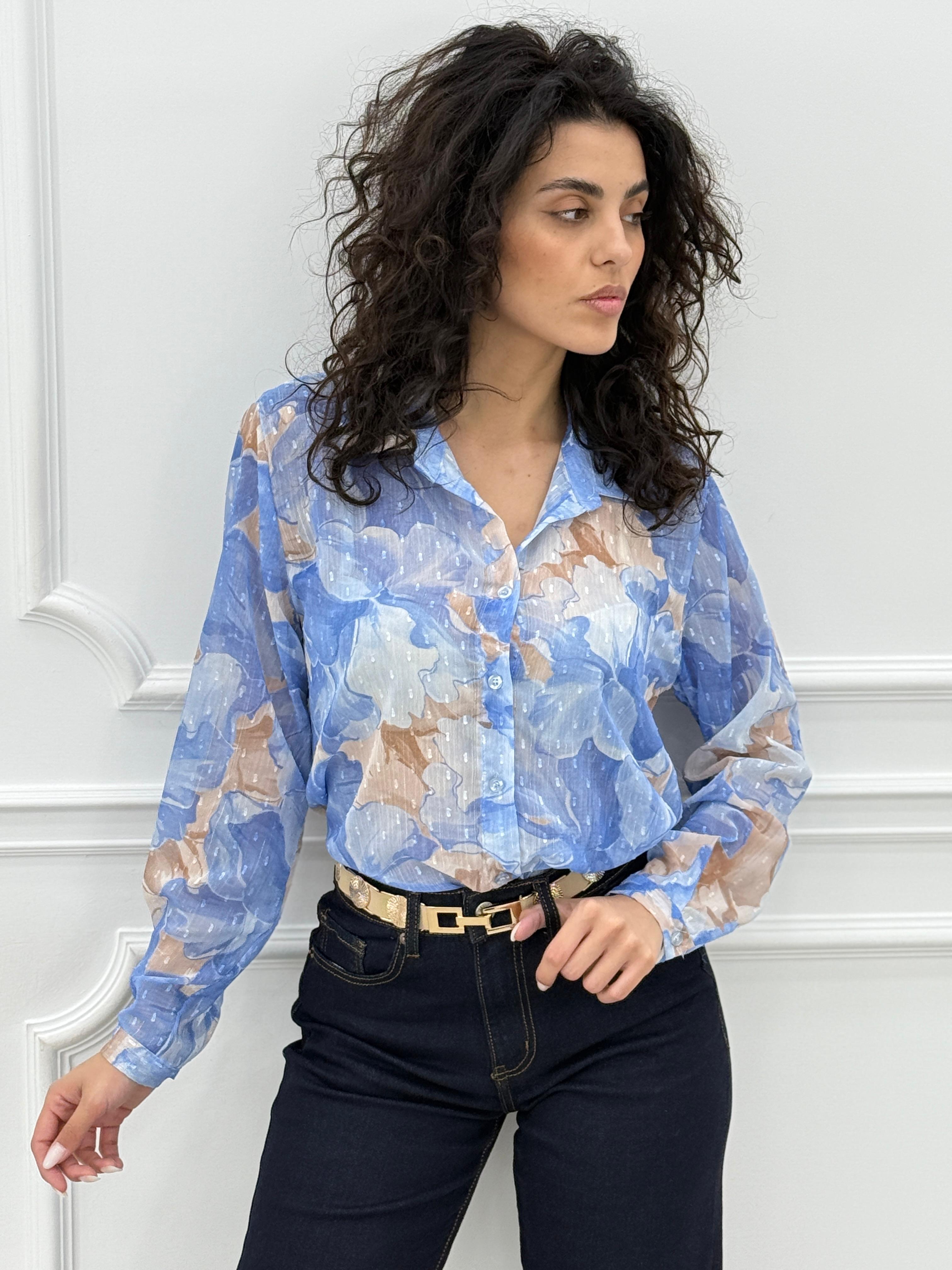 CAMICIA FANTASIA CON INSERTI LUREX NEW SS25