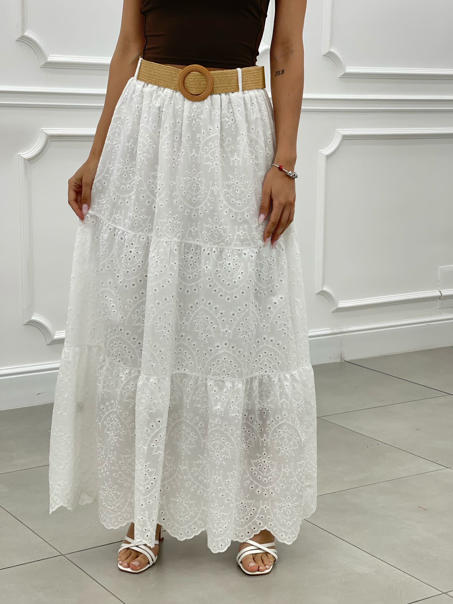 GONNA PIZZO SAN GALLO CON CINTURA NEW SS25