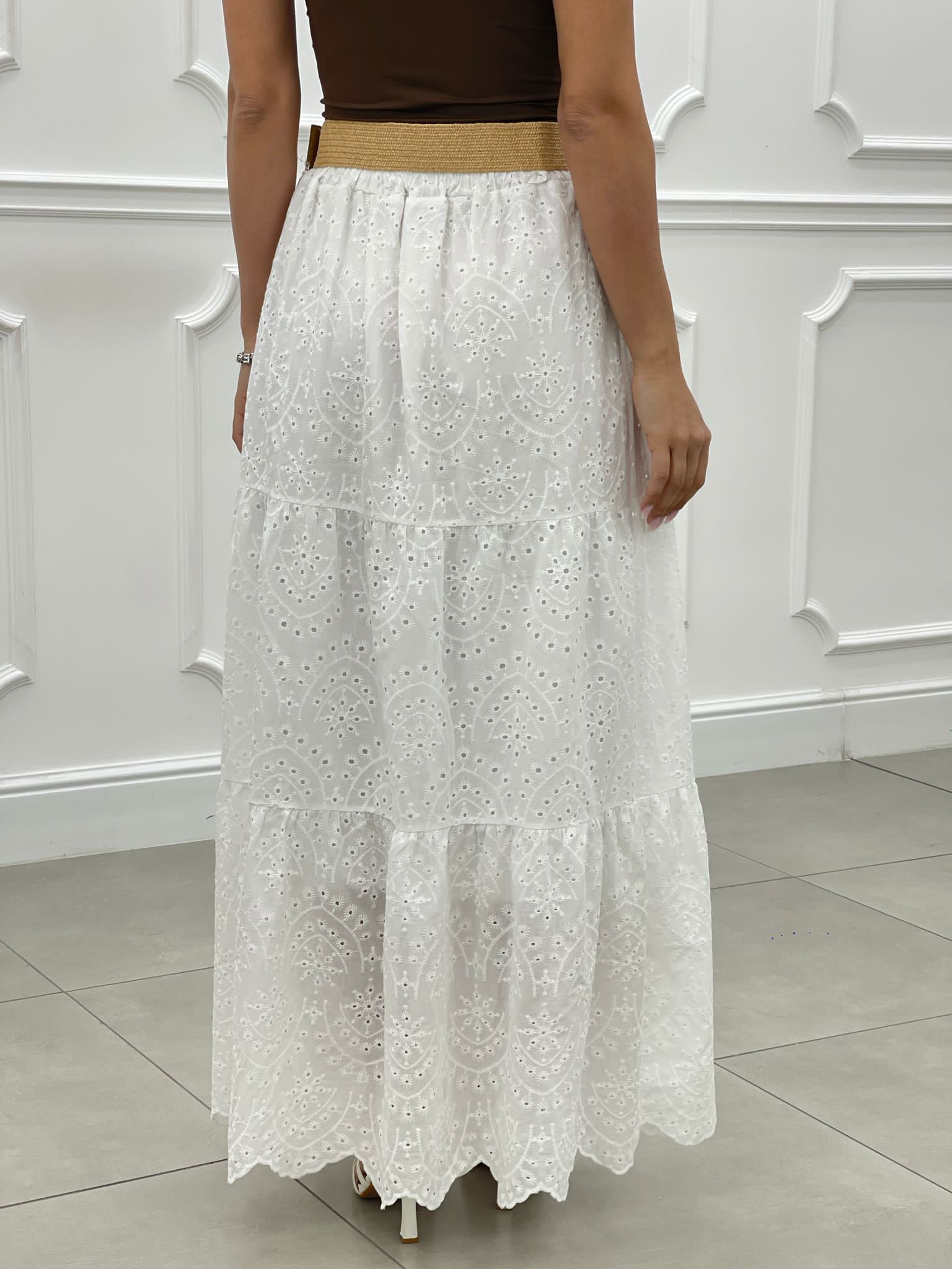 GONNA PIZZO SAN GALLO CON CINTURA NEW SS25
