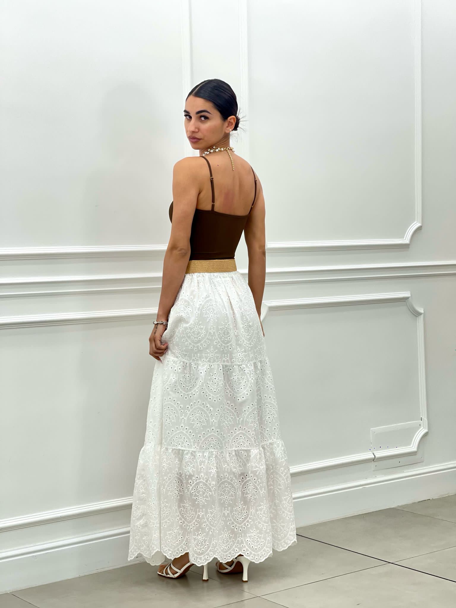 GONNA PIZZO SAN GALLO CON CINTURA NEW SS25