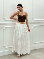 GONNA PIZZO SAN GALLO CON CINTURA NEW SS25